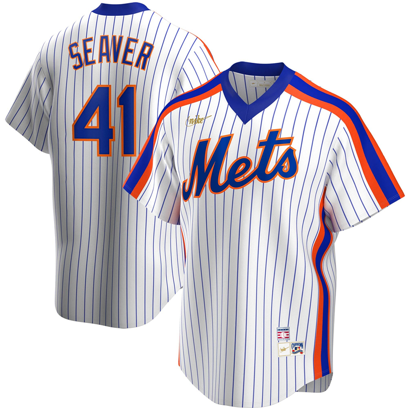 2020 MLB Men New York Mets #41 Tom Seaver Nike White Home Cooperstown Collection Player Jersey 1